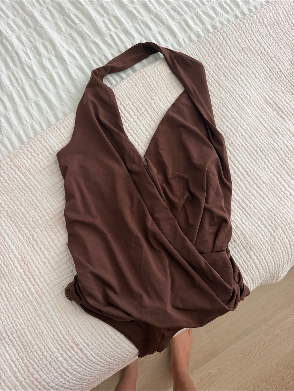 Abercrombie & Fitch Brown Halter Wrap Bodysuit